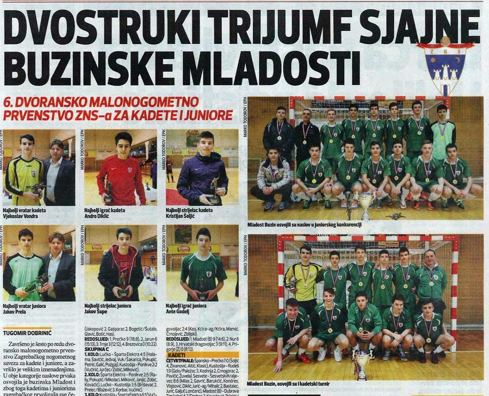 Isječak iz Sportskih novosti, 21. veljače 2016.